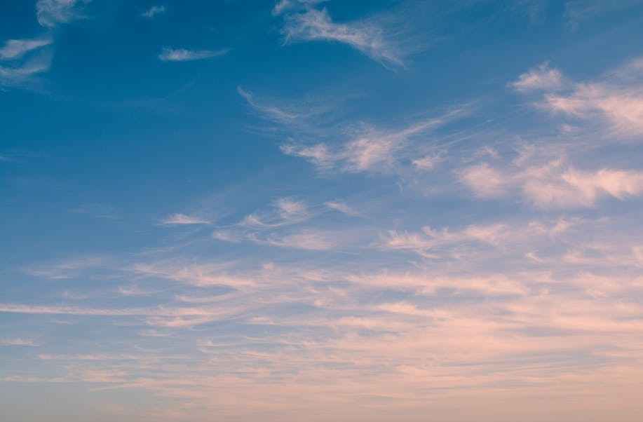 Evening blue Sky with a beautiful sunset.