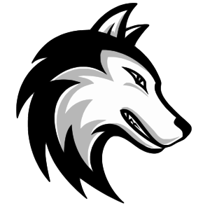 Husky clip art that is black, grey and white